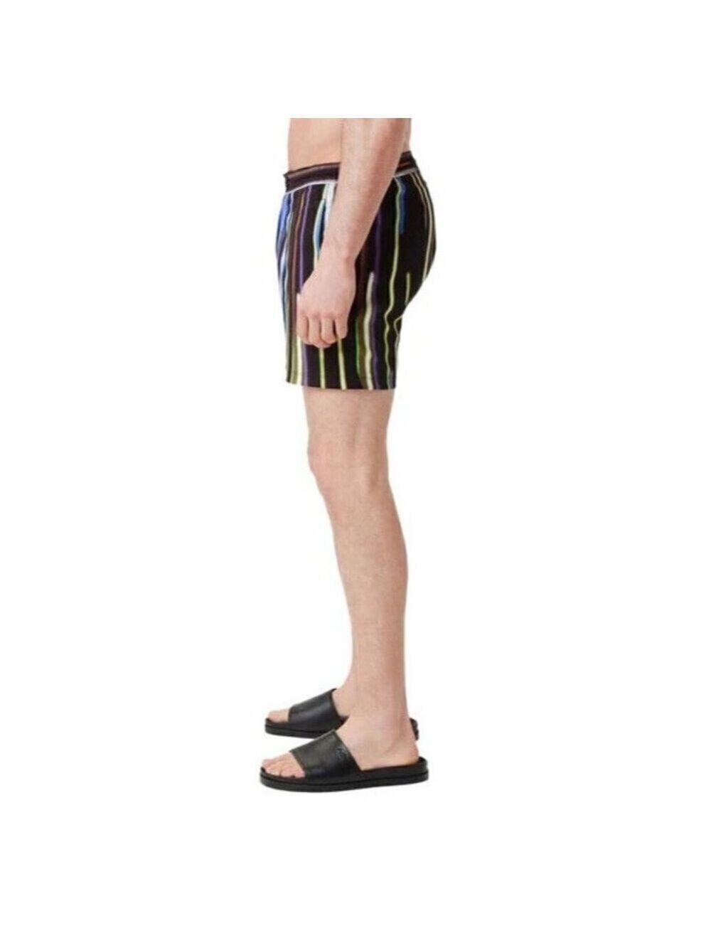 BNWOT Good Man Brand "Flashing Lights" print seim trunk men's sz XLarge striped